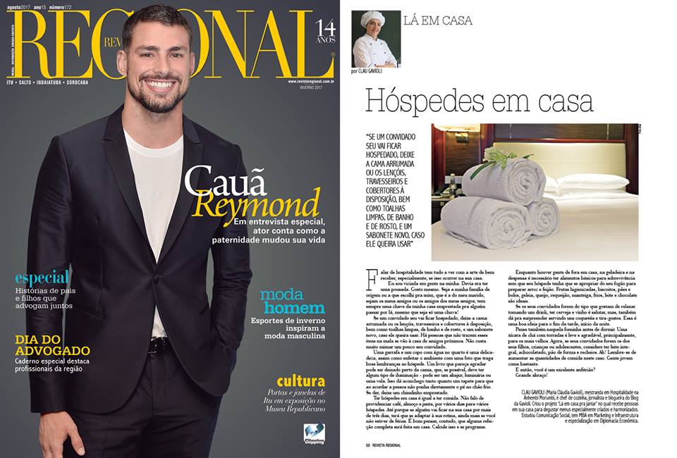 Capa revista Regional e coluna Lá em casa